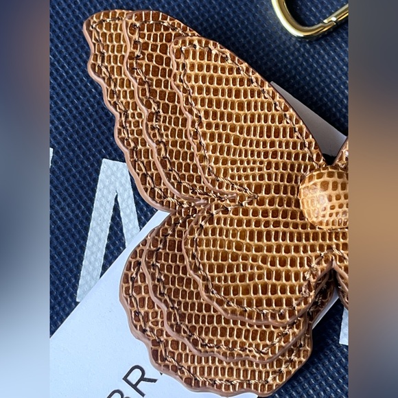 NWT Brahmin 3D Butterfly Tassel TOBACCO ALL OVER LIZARD Purse Charm#3 - Picture 9 of 14